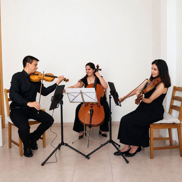 Trío de cuerdas con violín, viola y violonchelo